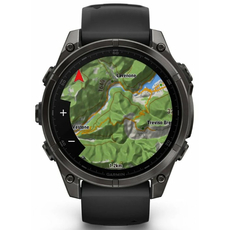 Garmin 010-02904-21 fenix 8 47mm AMOLED Sapphire Carbon Gray DLC Titanium with Black/Pebble Gray Silicone Band, фото 3 | Интернет-магазин оригинальных часов и аксессуаров