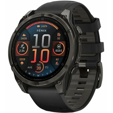 Garmin 010-02904-21 fenix 8 47mm AMOLED Sapphire Carbon Gray DLC Titanium with Black/Pebble Gray Silicone Band | Интернет-магазин оригинальных часов и аксессуаров