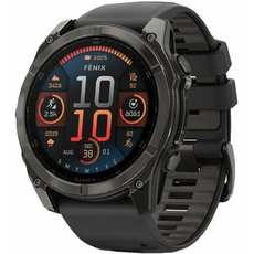 Garmin 010-02905-21 Fenix 8 Amoled 51 мм Sapphire Carbon Grey DLC with Black and Pebble Grey Silicone Band | Интернет-магазин оригинальных часов и аксессуаров