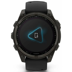 Garmin 010-02906-11 fenix 8 47mm Solar Sapphire Carbon grey DLC titanium with Black/pebble grey silicone band, фото 3 | Интернет-магазин оригинальных часов и аксессуаров