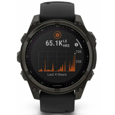 Garmin 010-02906-11 fenix 8 47mm Solar Sapphire Carbon grey DLC titanium with Black/pebble grey silicone band, фото 4 | Интернет-магазин оригинальных часов и аксессуаров