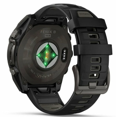 Garmin 010-02906-11 fenix 8 47mm Solar Sapphire Carbon grey DLC titanium with Black/pebble grey silicone band, фото 7 | Интернет-магазин оригинальных часов и аксессуаров