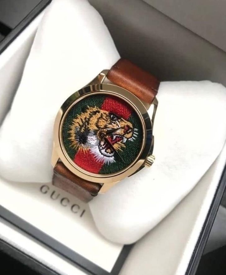 Ya126497 Gucci Le Marché Des Merveilles Brown Toscano Leder Uhr