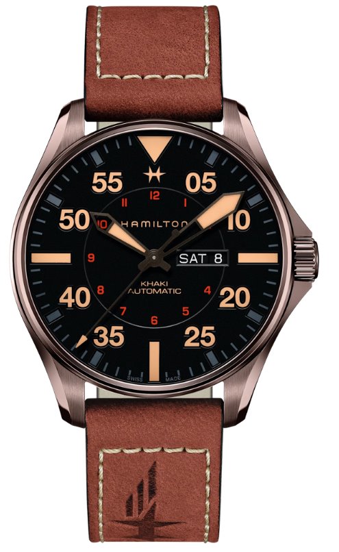 Hamilton khaki aviation pilot day date hotsell