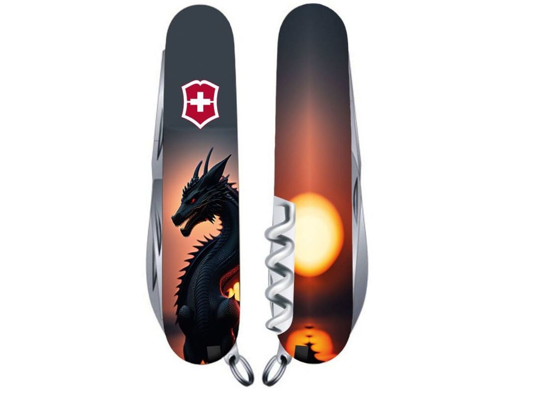 Складной нож Victorinox CLIMBER ZODIAC Дракон в променях сонця