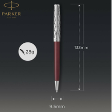 Шариковая ручка Parker 68-332 SONNET 17 Metal & Red, фото 4 | Интернет-магазин оригинальных часов и аксессуаров