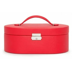 Шкатулка WOLF 280514 Heritage Oval Jewelry Box - Red Saffiano, фото 2 | Интернет-магазин оригинальных часов и аксессуаров