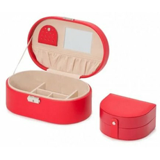 Шкатулка WOLF 280514 Heritage Oval Jewelry Box - Red Saffiano, фото 5 | Интернет-магазин оригинальных часов и аксессуаров