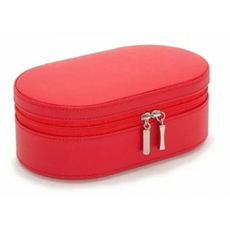 Шкатулка WOLF 280614 Heritage Oval Zip Case - Red Saffiano | Интернет-магазин оригинальных часов и аксессуаров