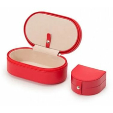 Шкатулка WOLF 280614 Heritage Oval Zip Case - Red Saffiano, фото 6 | Интернет-магазин оригинальных часов и аксессуаров