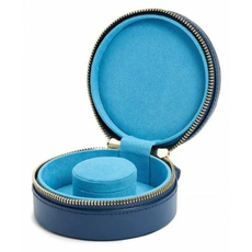 Шкатулка WOLF 392317 Sophia Round Mini Travel Zip Case Indigo, фото 2 | Интернет-магазин оригинальных часов и аксессуаров