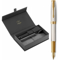Набор Parker SONNET Silver Mistral GT FP18 F 88-611b24 (перьевая ручка + кож.чехол) | Интернет-магазин оригинальных часов и аксессуаров