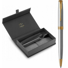 Набор Parker SONNET Stainless Steel GT BP 84-132b242 (шариковая ручка + чехол) | Интернет-магазин оригинальных часов и аксессуаров