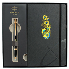 Набор Parker IM UKRAINE Black GT BP 22032b24_T1050u Цветы (шариковая ручка + блокнот Parker), фото 2 | Интернет-магазин оригинальных часов и аксессуаров