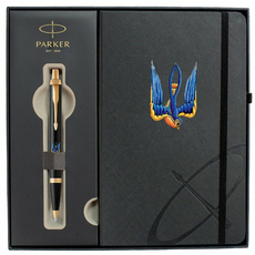 Набір Parker IM UKRAINE Black GT BP 22032b24_T1230u Тризуб-Ластівка (кулькова ручка + блокнот Parker), фото 2 | Интернет-магазин оригинальных часов и аксессуаров