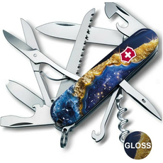 Складной нож Victorinox Huntsman DESIGN Золотисто-голубой кристалл  Vx13713.3_R2040pk (1.3713.3.R2040pk), фото 2 | Интернет-магазин оригинальных часов и аксессуаров