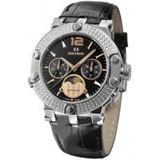 Seculus 1690.5.706 black-rose, ss w/stones, blk strap | Интернет-магазин оригинальных часов и аксессуаров