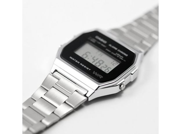 CASIO A158WEA-1EF, Вариации товара: Стальной/Черный, фото 3 | Интернет-магазин оригинальных часов и аксессуаров