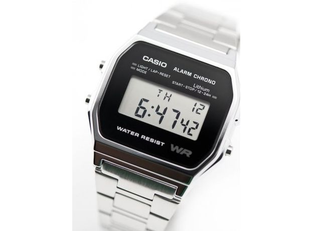 CASIO A158WEA-1EF, Вариации товара: Стальной/Черный, фото 5 | Интернет-магазин оригинальных часов и аксессуаров