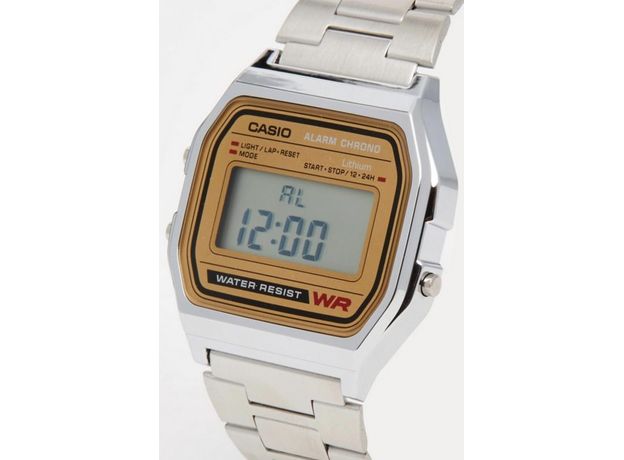 CASIO A158WEA-9EF, Вариации товара: Стальной/Желтый, фото 3 | Интернет-магазин оригинальных часов и аксессуаров