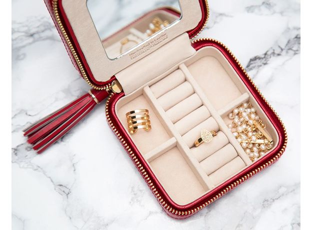 Шкатулка WOLF 329972 Caroline Zip Case Red, фото 2 | Интернет-магазин оригинальных часов и аксессуаров