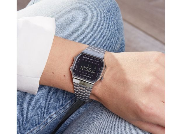 CASIO A168WEM-1EF, Варіант кольору: Сталевий/Чорний, фото 3 | Интернет-магазин оригинальных часов и аксессуаров