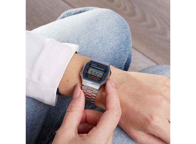 CASIO A168WA-1YES, Варіант кольору: Сталевий/Світлий, фото 5 | Интернет-магазин оригинальных часов и аксессуаров