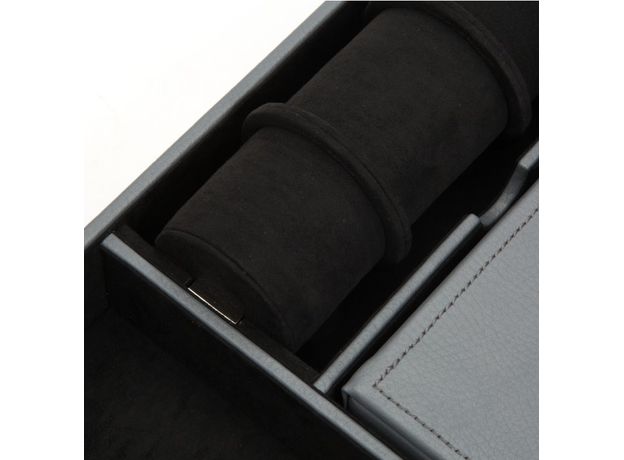 Шкатулка WOLF 465165 Howard Valet Tray W/ Roll Grey, фото 7 | Интернет-магазин оригинальных часов и аксессуаров