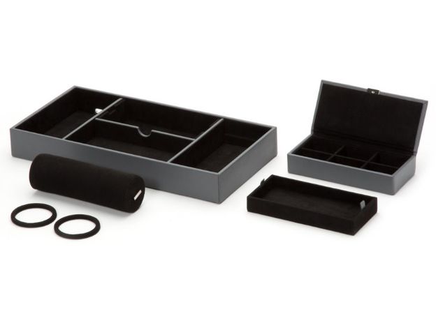 Шкатулка WOLF 465165 Howard Valet Tray W/ Roll Grey, фото 5 | Интернет-магазин оригинальных часов и аксессуаров