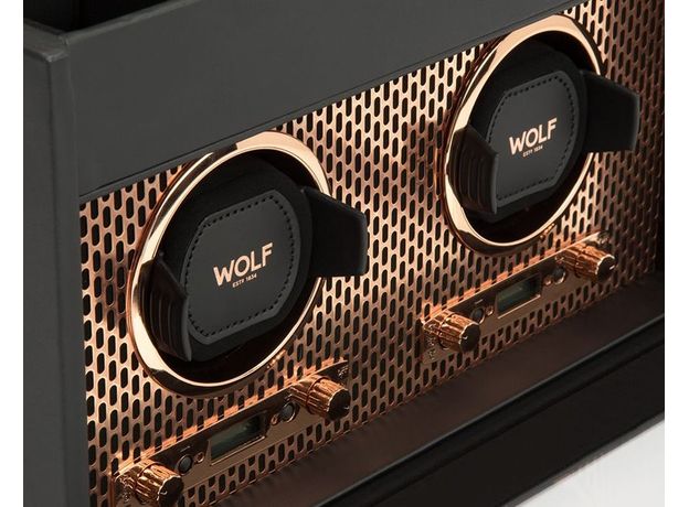 Шкатулка WOLF 469316 Axis Double w/ storage Copper, фото 2 | Интернет-магазин оригинальных часов и аксессуаров