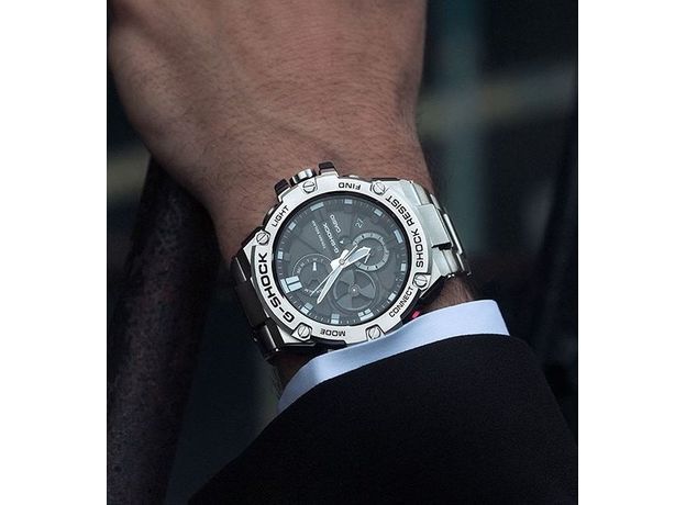 CASIO GST-B100D-1AER Bluetooth, Варіант кольору: Сталевий/Чорний, фото 4 | Интернет-магазин оригинальных часов и аксессуаров