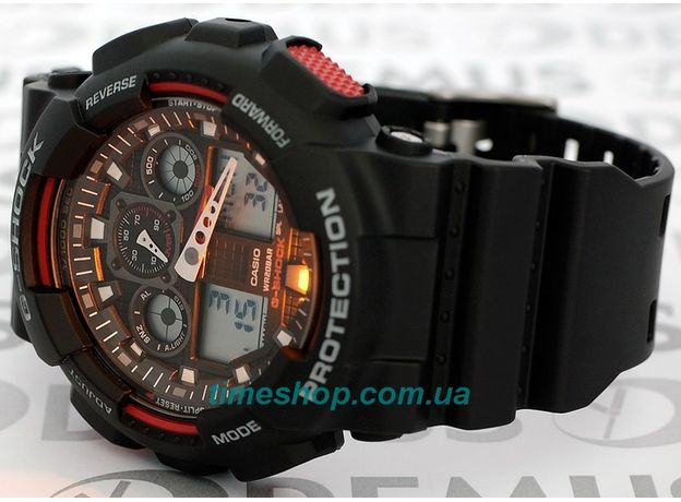 CASIO GA-100-1A4ER, Вариации товара: Черный/Красный, фото 4 | Интернет-магазин оригинальных часов и аксессуаров