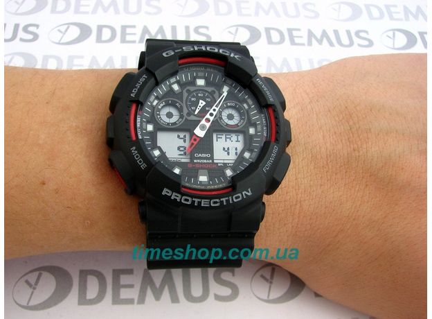 CASIO GA-100-1A4ER, Вариации товара: Черный/Красный, фото 5 | Интернет-магазин оригинальных часов и аксессуаров