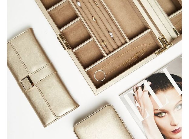 Шкатулка WOLF 213478 Palermo Jewelry Roll Pewter, фото 2 | Интернет-магазин оригинальных часов и аксессуаров