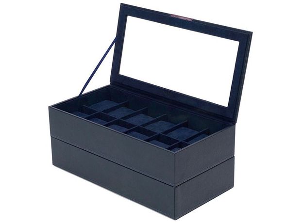 Скринька WOLF 319717 Stackable Watch Tray Set 2 x 12 pcs Navy, фото 4 | Интернет-магазин оригинальных часов и аксессуаров