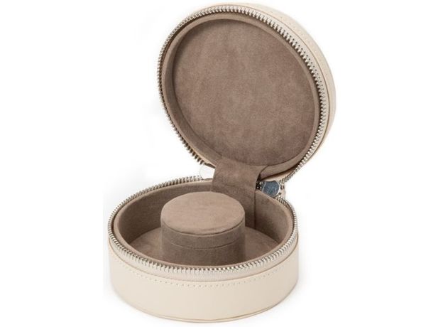 Шкатулка WOLF 392353 Sophia Round Mini Travel Zip Case Ivory, фото 5 | Интернет-магазин оригинальных часов и аксессуаров