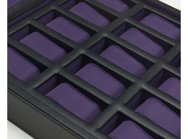 Шкатулка WOLF 458503 Windsor 15 pc Watch Box Blk/Pur, фото 2 | Интернет-магазин оригинальных часов и аксессуаров