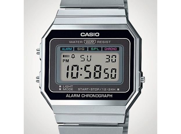 CASIO A700WE-1AEF, Варіант кольору: Сталевий, фото 5 | Интернет-магазин оригинальных часов и аксессуаров