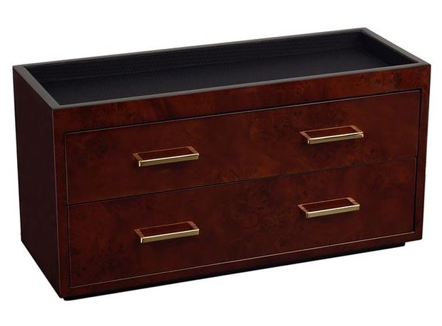 Шкатулка WOLF 460310 Meridian 2 Drawer Valet Burl, фото 4 | Интернет-магазин оригинальных часов и аксессуаров