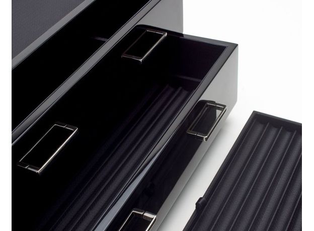 Шкатулка WOLF 460370 Meridian 2 Drawer Valet Blk, фото 2 | Интернет-магазин оригинальных часов и аксессуаров