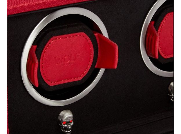 Шкатулка WOLF 493272 Memento Mori Double Cub Watch Winder with Cover Red, фото 2 | Интернет-магазин оригинальных часов и аксессуаров
