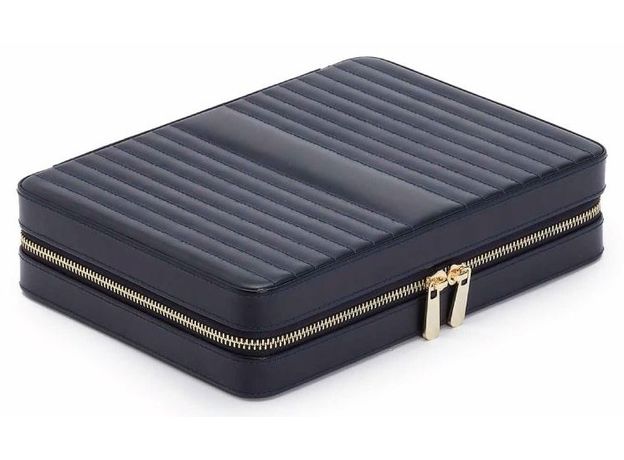 Шкатулка WOLF 766117 Maria Large Zip Jewelry Case - Navy, фото 4 | Интернет-магазин оригинальных часов и аксессуаров