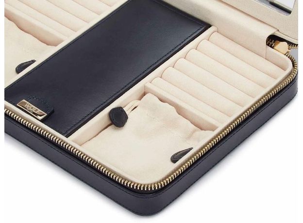 Шкатулка WOLF 766117 Maria Large Zip Jewelry Case - Navy, фото 3 | Интернет-магазин оригинальных часов и аксессуаров