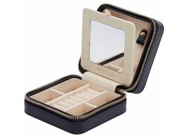 Шкатулка WOLF 766217 Maria Square Zip Jewelry Case - Navy, фото 5 | Интернет-магазин оригинальных часов и аксессуаров