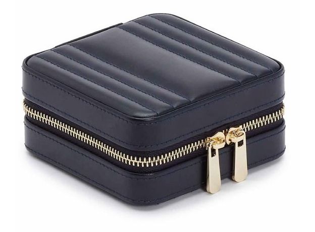 Шкатулка WOLF 766217 Maria Square Zip Jewelry Case - Navy, фото 4 | Интернет-магазин оригинальных часов и аксессуаров