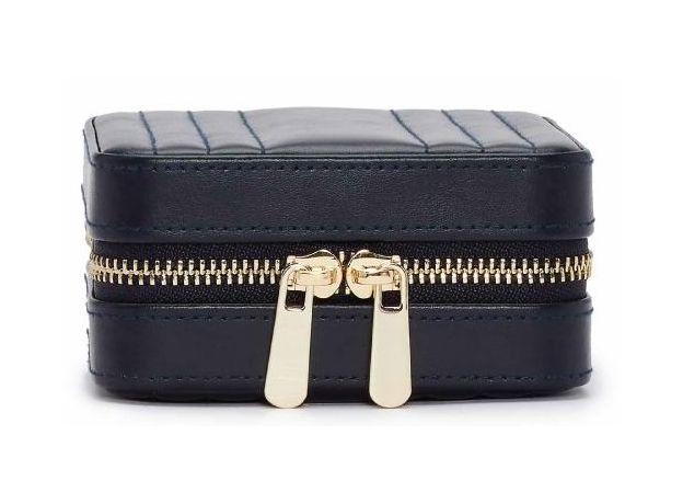 Шкатулка WOLF 766217 Maria Square Zip Jewelry Case - Navy, фото 2 | Интернет-магазин оригинальных часов и аксессуаров