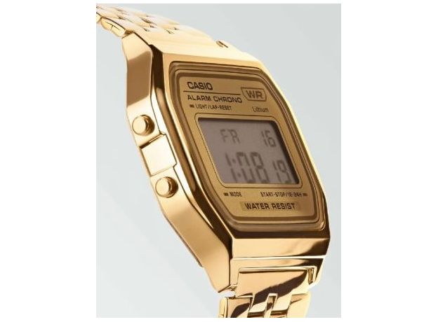 CASIO A158WETG-9AEF, Варіант кольору: Позолота/Позолота, фото 2 | Интернет-магазин оригинальных часов и аксессуаров
