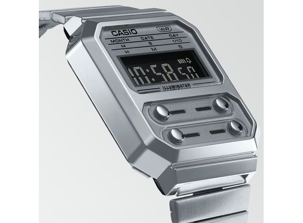 CASIO A100WE-7BEF, Вариации товара: Стальной, фото 3 | Интернет-магазин оригинальных часов и аксессуаров