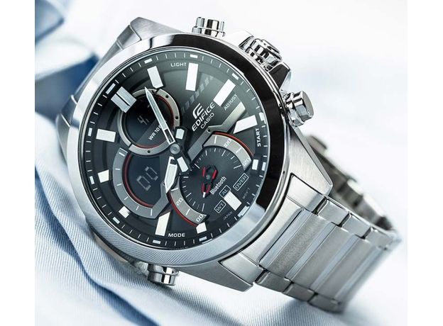 CASIO ECB-30D-1AEF, Вариации товара: Стальной/Черный, фото 5 | Интернет-магазин оригинальных часов и аксессуаров