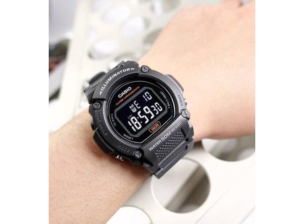 CASIO W-219H-8BVEF, Варіант кольору: Чорний/Чорний, фото 2 | Интернет-магазин оригинальных часов и аксессуаров